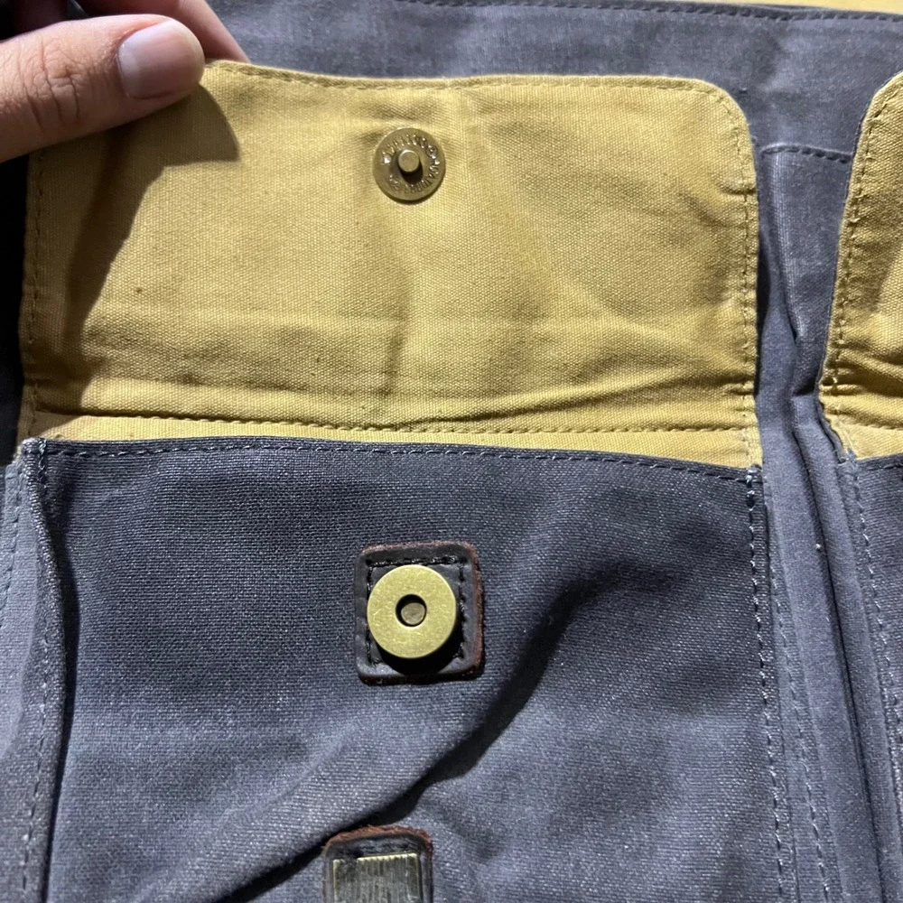 Emissary Messenger Bag Mens OS Grey Waxed Canvas Leather Laptop Satchel Rugged
